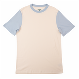 Adult Colorblock Tee White with Light Blue