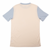 Adult Colorblock Tee White with Light Blue