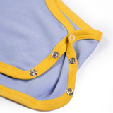 Long Sleeve Bodysuit in Chambray Blue with Yellow
