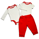 Baby Essentials Gift Set in White with Engine Red