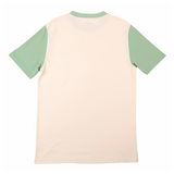 Adult Colorblock Tee White with Grass Green