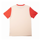 Adult Colorblock Tee White with Engine Red