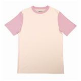 Adult Colorblock Tee White with Pink