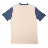 Adult Colorblock Tee White with Navy Blue