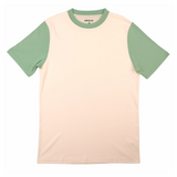 Adult Colorblock Tee White with Grass Green