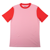 Adult Contrast Tee Pink with Engine Red