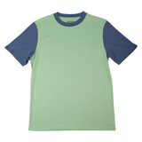 Adult Contrast Tee Grass Green with Navy Blue