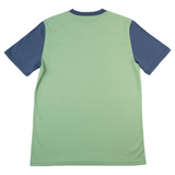 Adult Contrast Tee Grass Green with Navy Blue