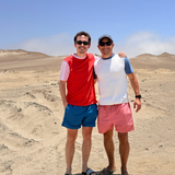 Adult Contrast Tee Engine Red with Pink