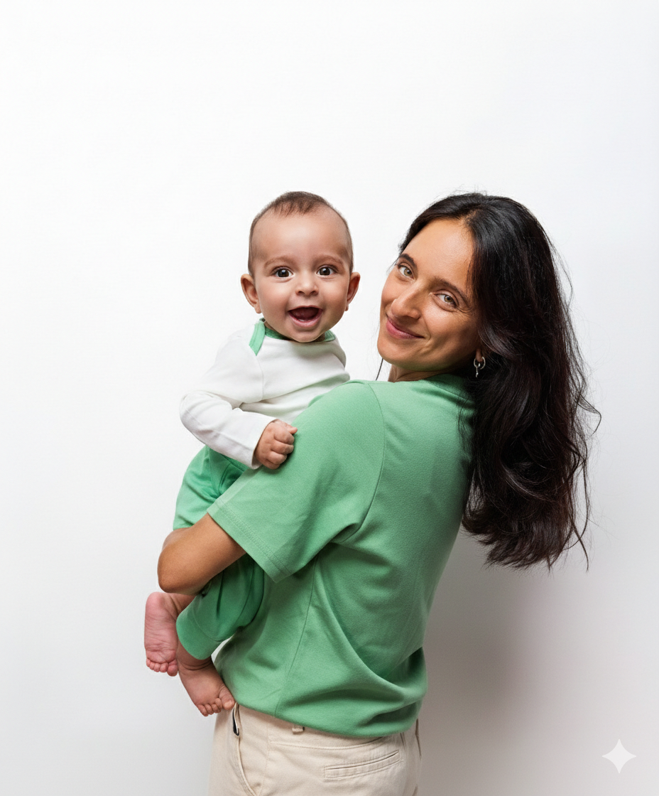 Adult wearing Solid Tshirt Green