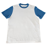 Adult Colorblock Tee White with Navy Blue