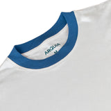 Adult Colorblock Tee White with Navy Blue