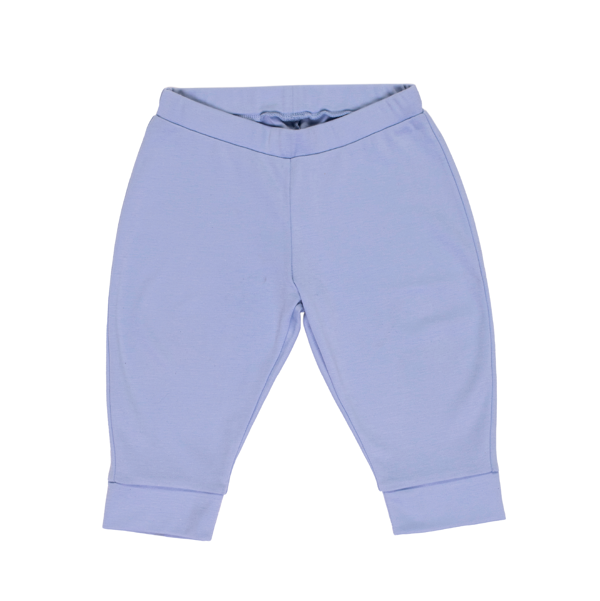 Arquia Baby Jogger Pants – Chambray Blue Cotton, Cuffed, 0-3 Months
