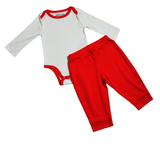 Cozy Comfort Bundle: Long Sleeve Bodysuits + Jogger Pants in Engine Red