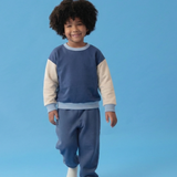 Blue Trio Sweatshirt & Sweatpants Set