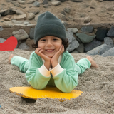 Kids Contrast Sweatshirt in Grass Green with White