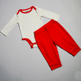 Cozy Comfort Bundle: Long Sleeve Bodysuits + Jogger Pants in Engine Red