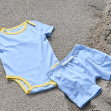 Sunny Day Set in Chambray Blue with Yellow