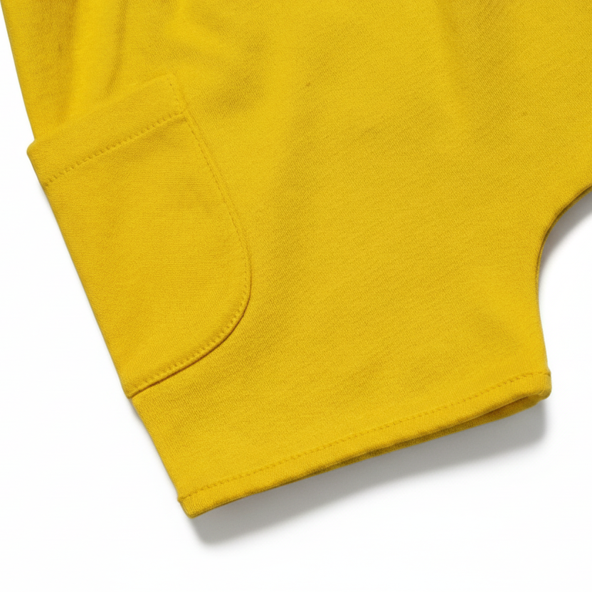 Misted Yellow | Details Close Up Details Arquia Cotton Shorts in Misted Yellow