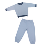 Light Blue | Light blue children's sweatshirt and pants set on a white background