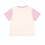 Kids Colorblock Tee White with Pink