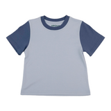 Kids Contrast Tee in Light Blue with Navy Blue