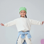 Toddler wearing Arquia Sweatshirt in white