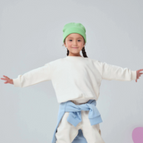 Toddler wearing Arquia Sweatshirt in white