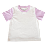 Kids Colorblock Tee White with Pink