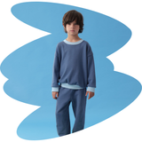 Kids Navy Contrast Set – Sweatshirt & Sweatpants
