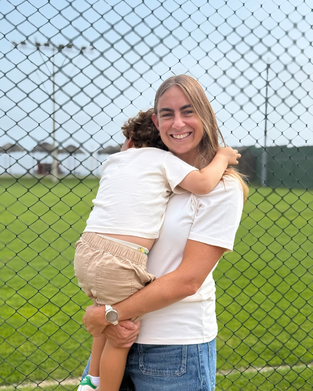 White | Mom and son with matching white t-shirts