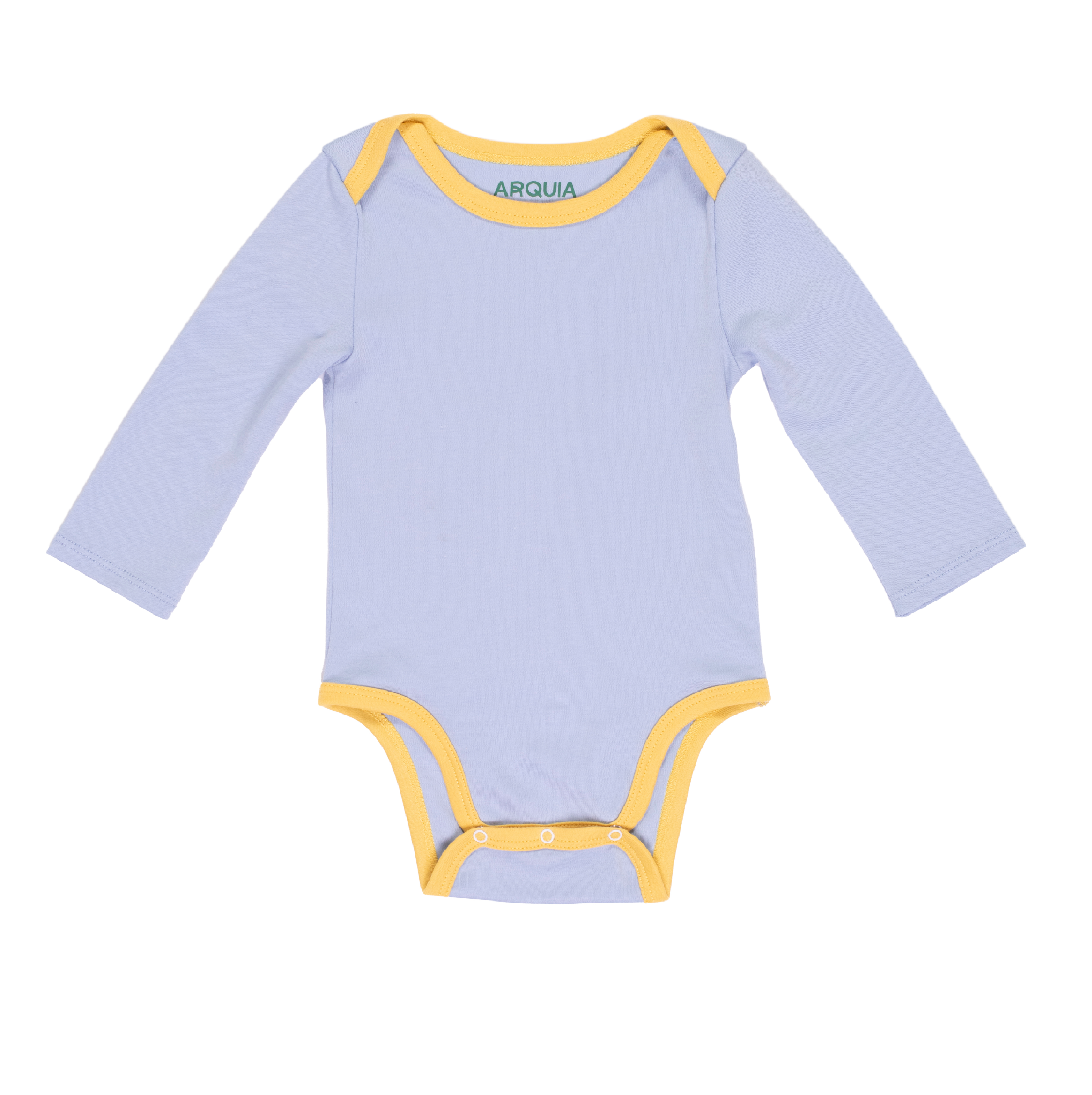 Arquia Long Sleeve Bodysuit in Blue with Yellow made of 100% Peruvian Pima Cotton