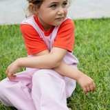 Kids Contrast Tee Pink with Engine Red