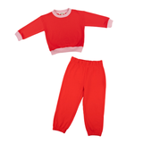 Kids Red and Pink Contrast Set Sweatshirt and Sweatpants