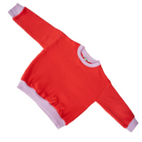 Kids Contrast Sweatshirt in Engine Red with Pink